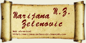 Marijana Zelenović vizit kartica